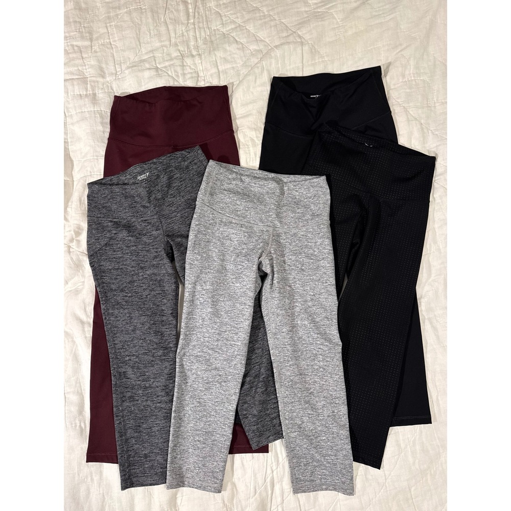Old Navy Active Leggings Bundle 5pk Small Petite High Rise Go-Dry PowerPress